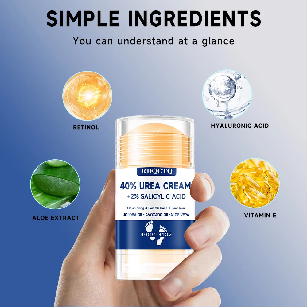 40% Urea 2% Salicylic Acid Foot Cream - Intensive Moisturizing Cracked Heels Dry Skin Callus Remover Softening Repair Hand Cream