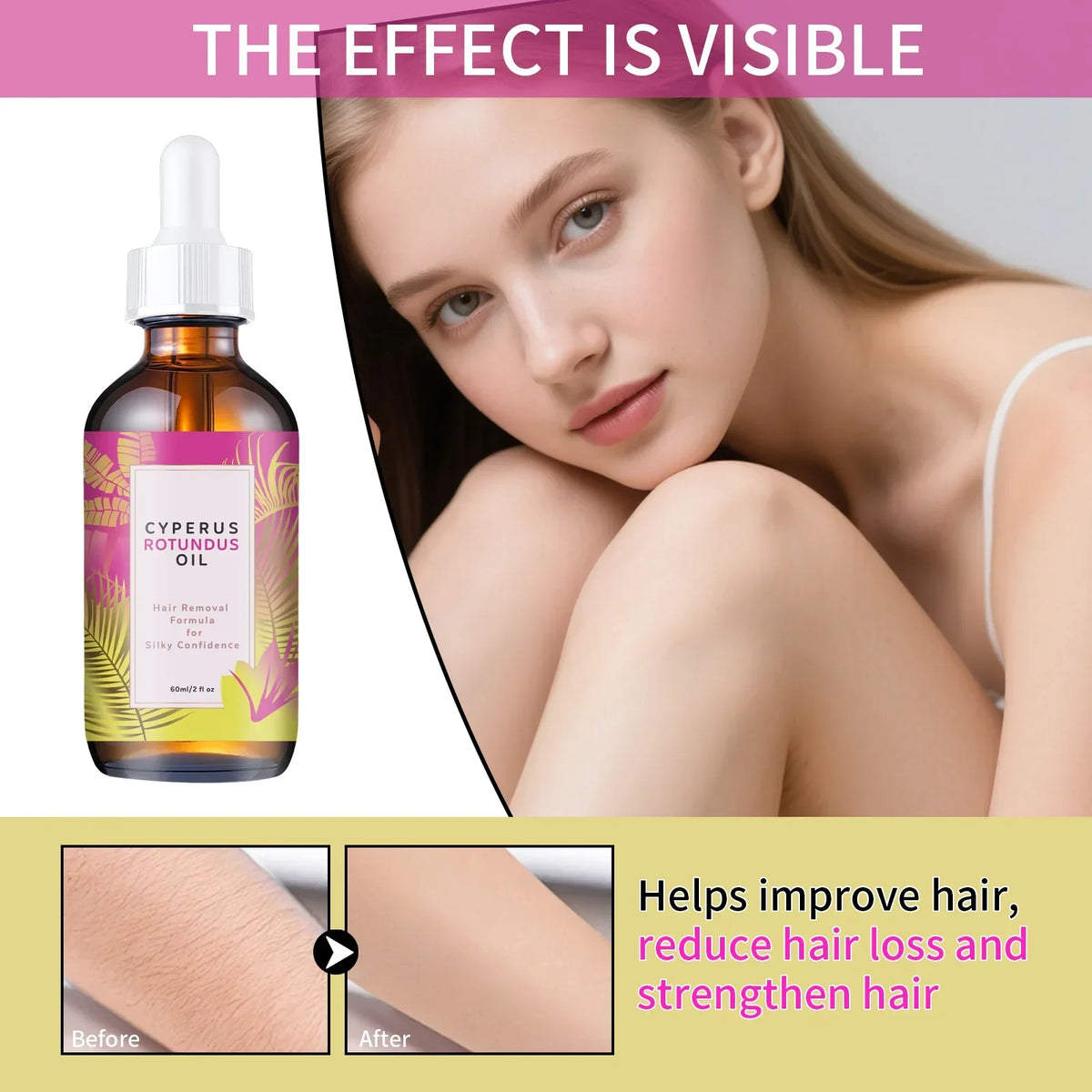 Huile Soin Cheveux & Peau – Jojoba, Amande Douce & Cynodonte | 60ml