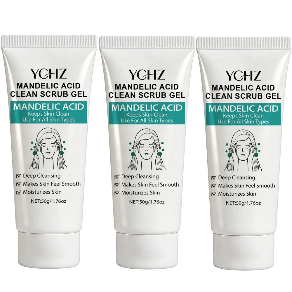 Gel Nettoyant à l'Acide Mandélique YCHZ 50g – Pores Désincrustés, Aloe Vera & Essence de Rose | Peau Lisse