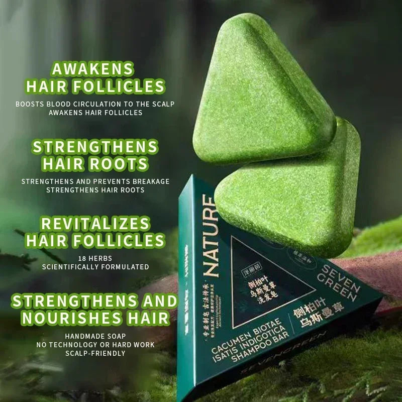 Shampoing Solide Plantes Orientales – Anti-Chute, Anti-Pellicules & Volume | He Shou Wu & Usma