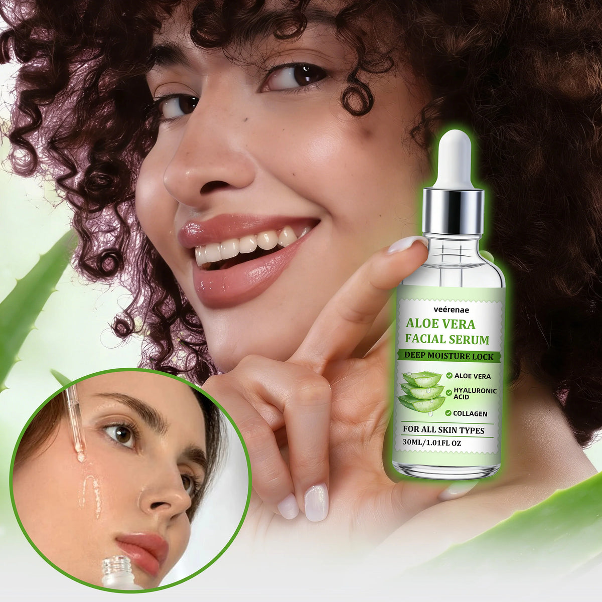veérenae Aloe Vera Facial Serum – Hydrating & Soothing