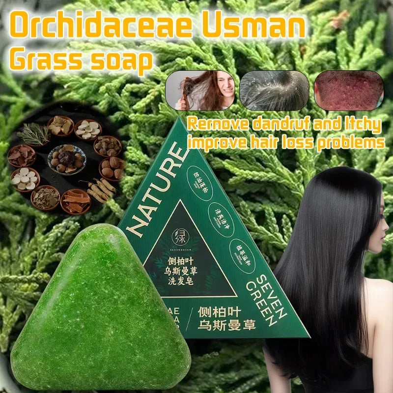 Shampoing Solide Plantes Orientales – Anti-Chute, Anti-Pellicules & Volume | He Shou Wu & Usma