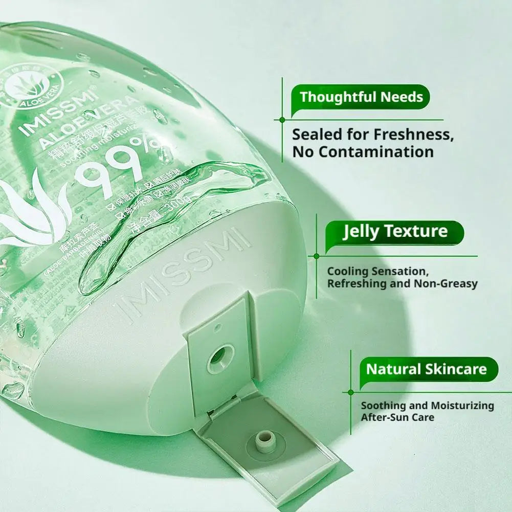 Gel Apaisant à l'Aloe Vera 99% – Hydratant, Réparateur & Anti-Coup de Soleil (300g)
