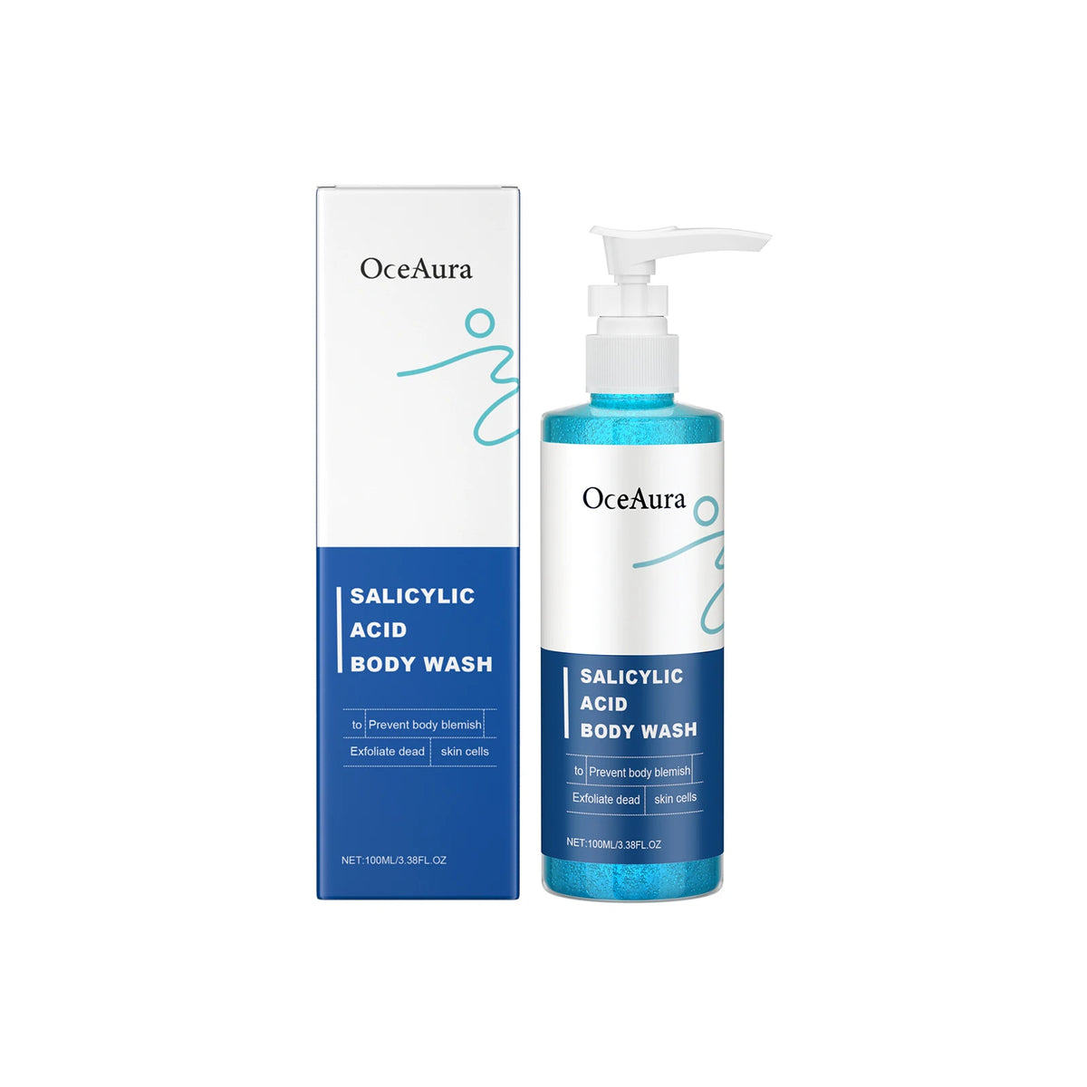 Gel Douche Exfoliant à l'Acide Salicylique OceAura – Anti-Pores & Éclat | 100ml