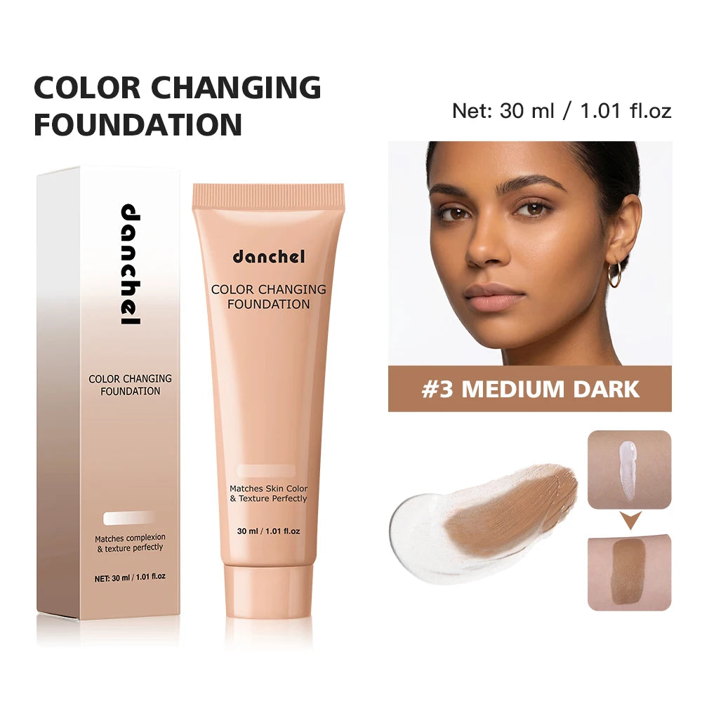Fond de Teint Changeant de Couleur – Adaptation Automatique au Teint, 12H Longue Tenue