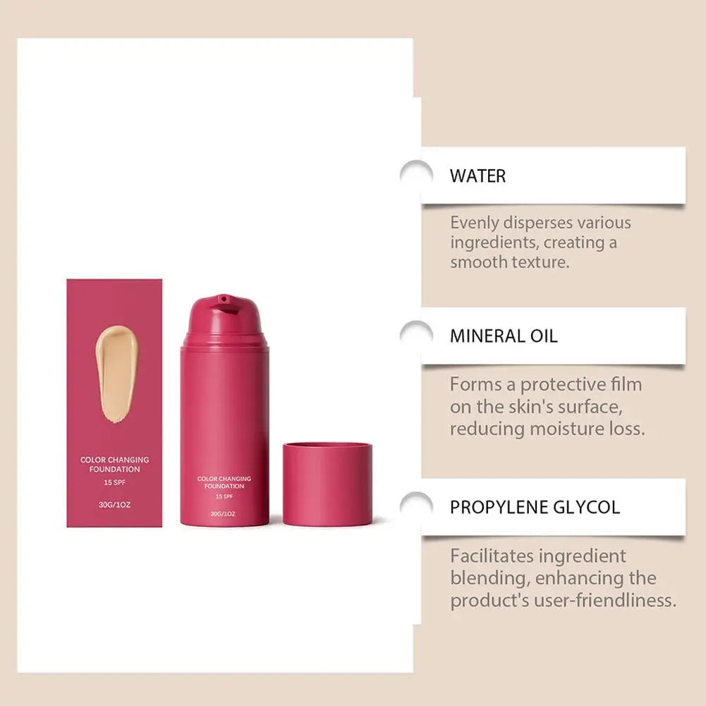Fond de Teint Correcteur Thermo-Adaptatif 30g – Teint Naturel Éclatant & Longue Tenue