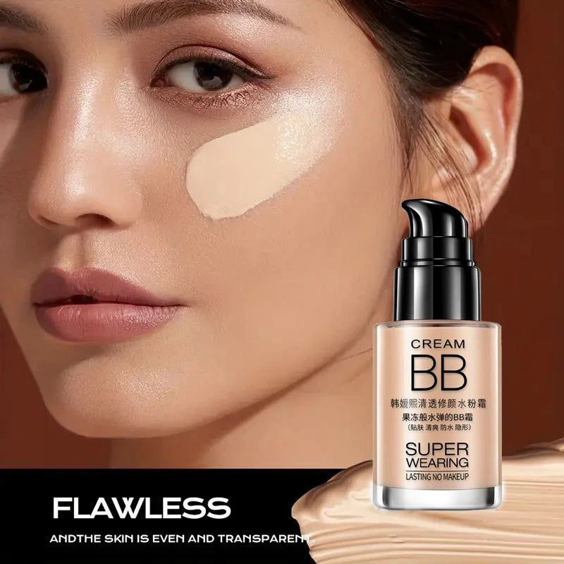 BB Cream Fond de Teint Hydratant – Couvrance Naturelle, Waterproof & Longue Tenue