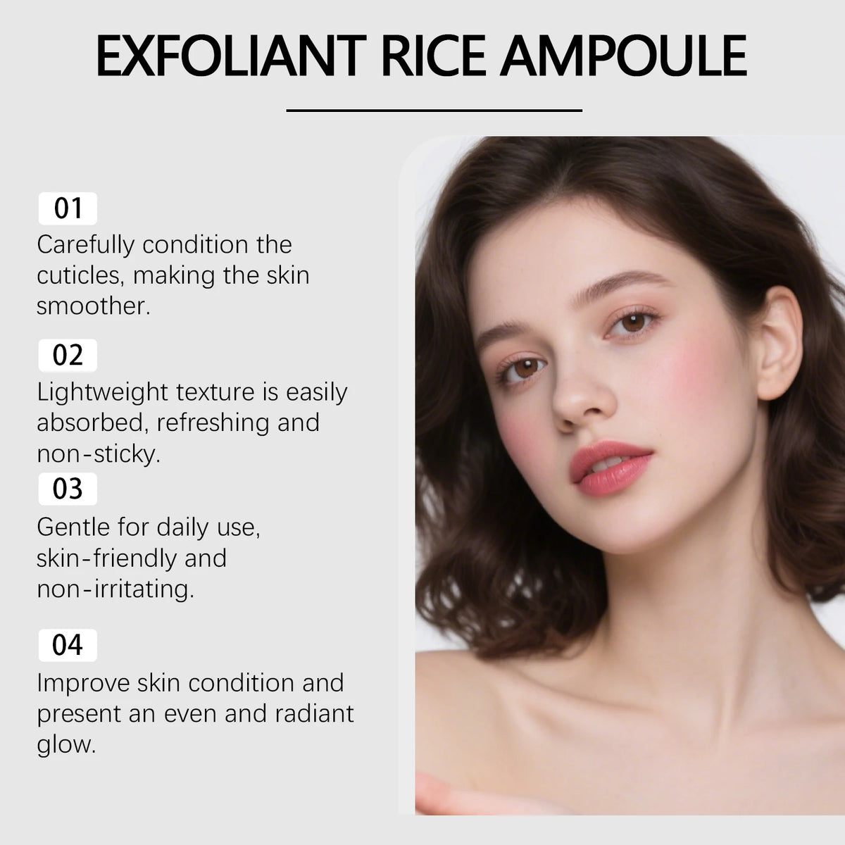 Sérum Exfoliant Riz Blanc & Riz Noir 100ml – Anti-Points Noirs, Éclat & Pores Affinés Style Coréen