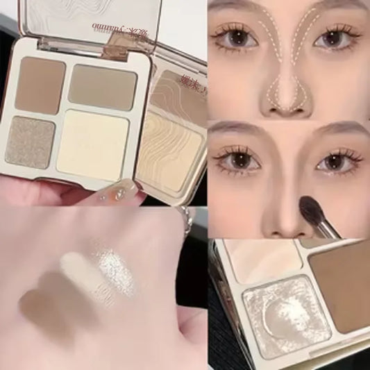 Palette Contouring & Highlighter 4 Couleurs – Sculpt, Illumine & Longue Tenue | CPNP