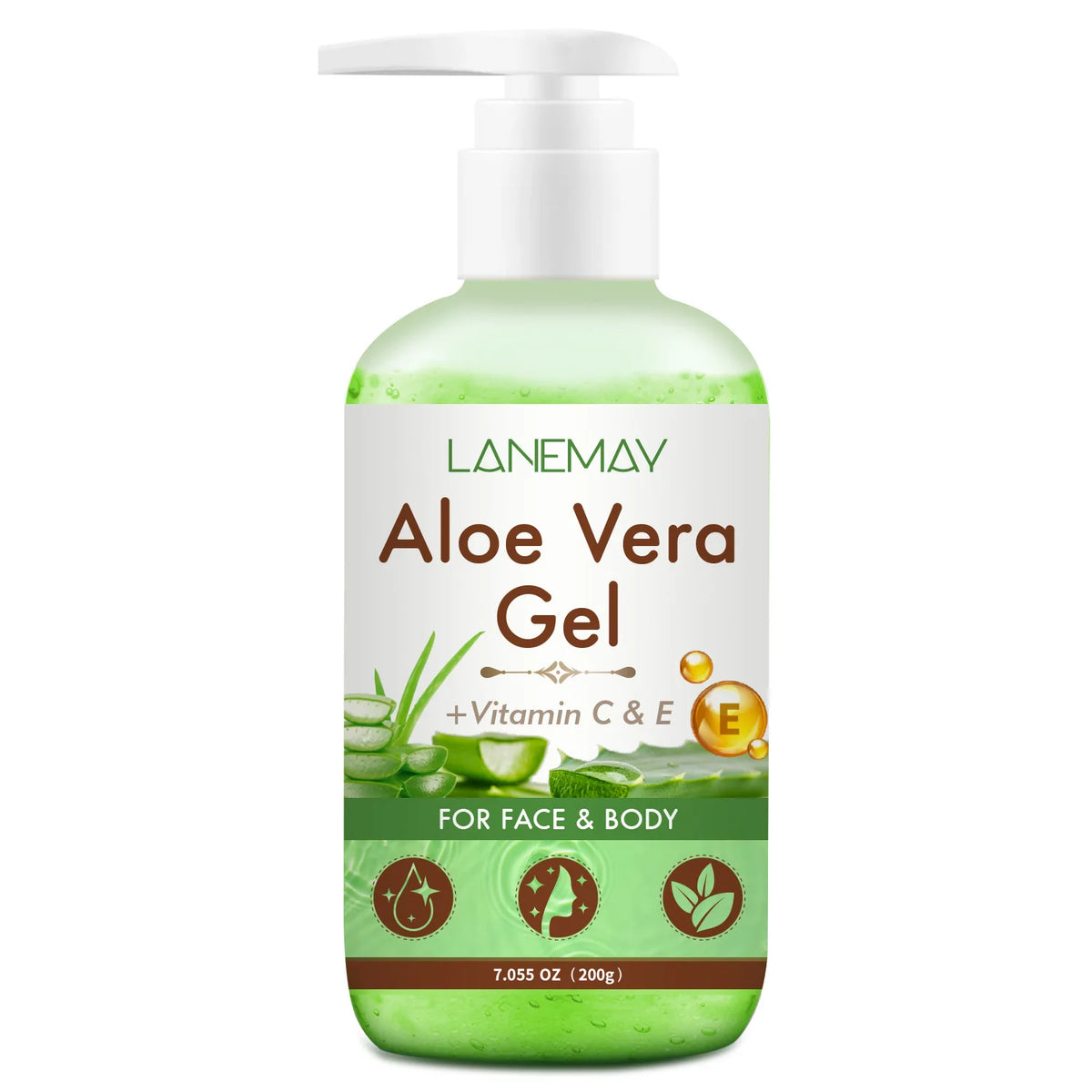 Gel Aloe Vera Vitamine C & E — Hydratation, Éclat & Soin Apaisant 200g