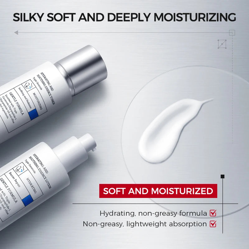 NING DERMOLOGIE Korean Skincare Set – Toner, Lotion & Cream with 8D Hyaluronic Acid & Ceramides