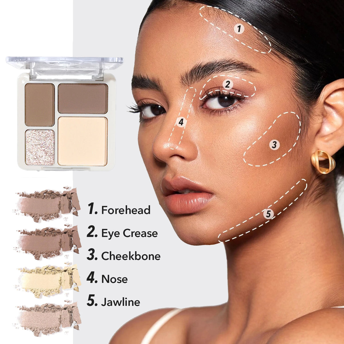 Palette Contouring & Highlighter 4 Couleurs – Sculpt, Illumine & Longue Tenue | CPNP