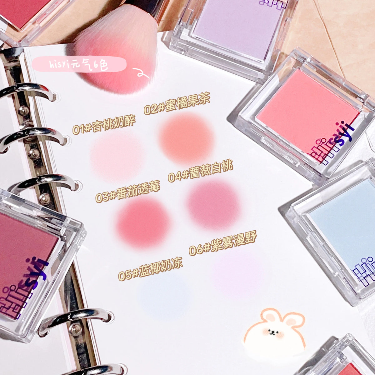 Blush Poudre Monochrome HISYI | Illuminant, Matte & Naturel | Certifié CPNP