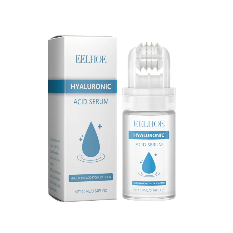 Essence Hydratante à l’Acide Hyaluronique avec Rouleau Microneedle – Soin Coréen Absorbé Rapidement