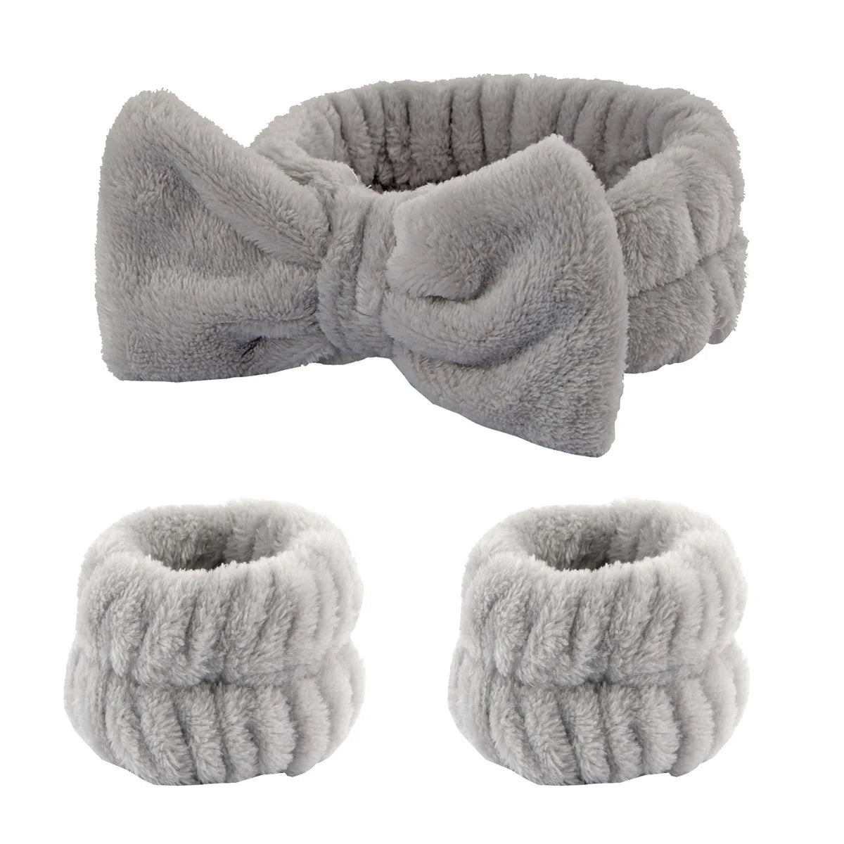 Bandeaux Spa & Poignets Absorbants – Set Beauté Coral Fleece