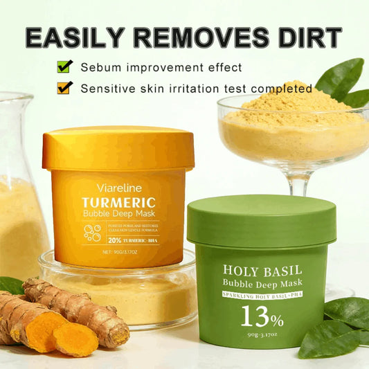 Masque Bulles au Curcuma Style Coréen | Détox, Anti-Points Noirs & Pores Resserrés