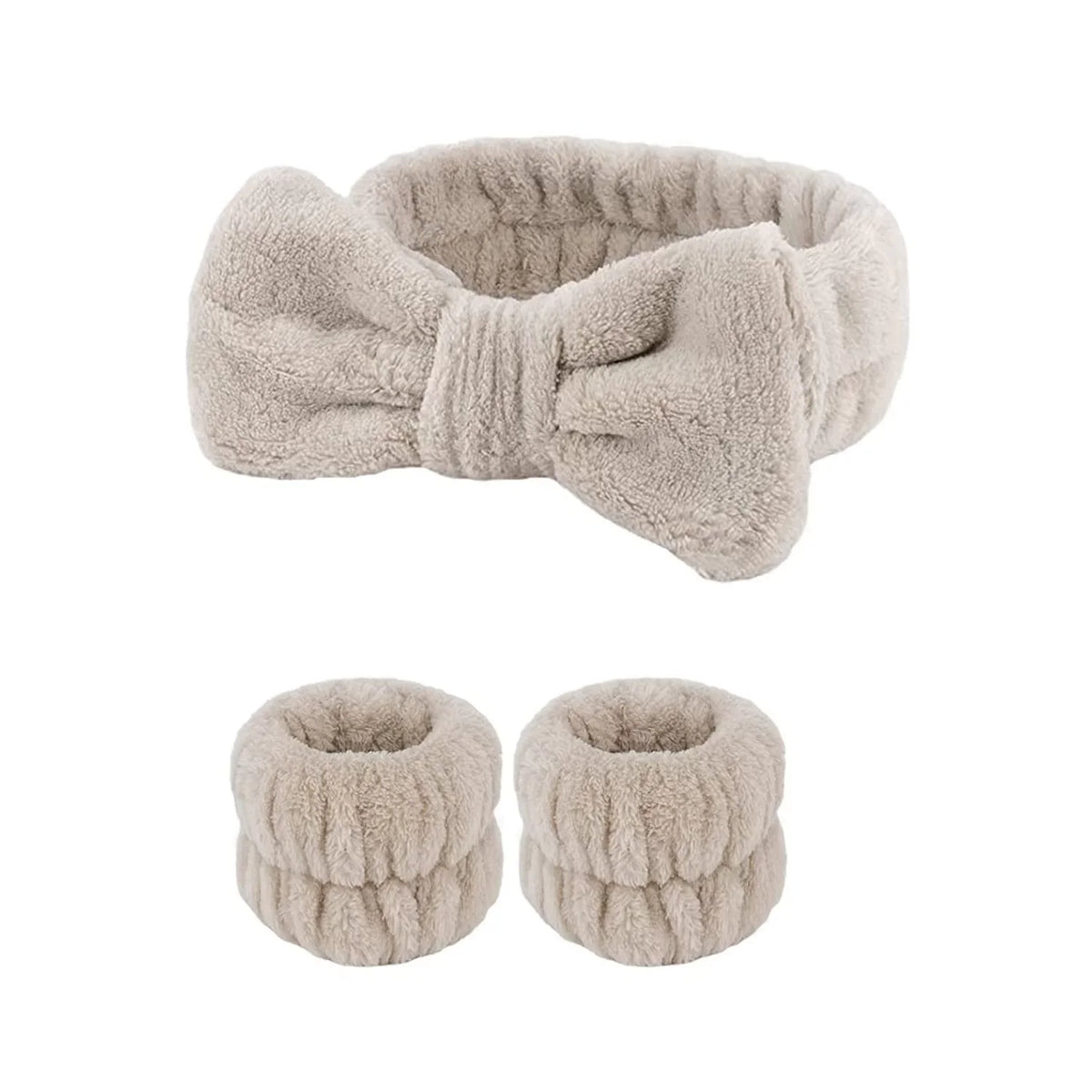 Bandeaux Spa & Poignets Absorbants – Set Beauté Coral Fleece