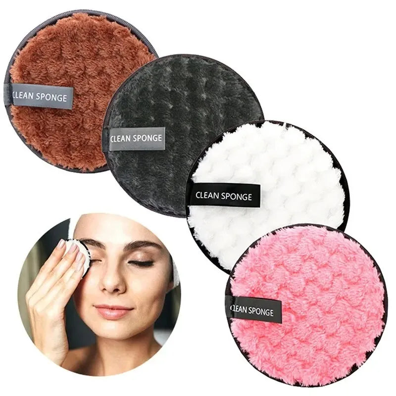 Tampons Démaquillants Microfibre Réutilisables – Lot de 4 | Doux, Lavables & Éco-Responsables