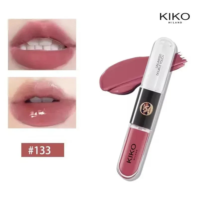 KIKO Milano – Rouge à Lèvres Double Tête & Gloss Miroir Transparent, Longue Tenue
