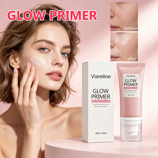 Glow Hydrating Primer 2-In-1 Sunscreen Primer Blur Pores Even Skin Tone Dry Skin Makeup Base Lasting Flawless Pre Makeup Cream
