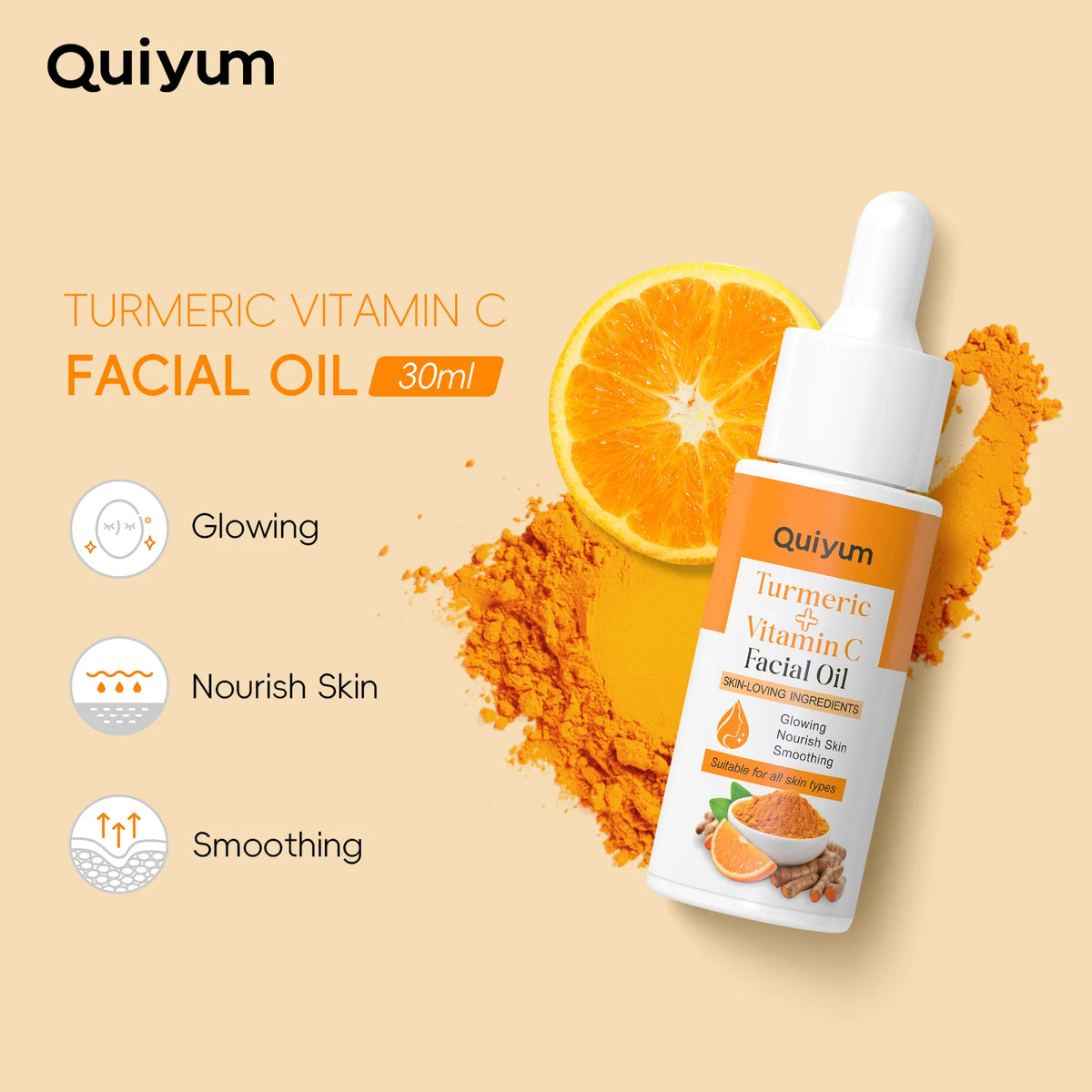 Coffret Soin Visage 13 Pièces QUIYUM | Curcuma & Vitamine C | Certifié CPNP + Trousse Offerte