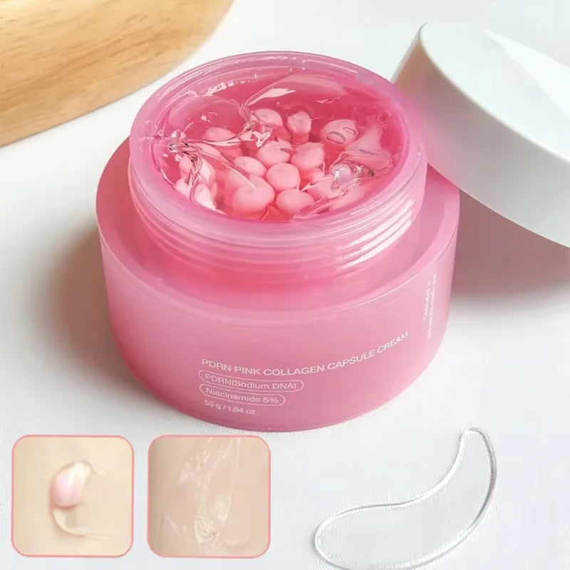 Crème Capsules PDRN Collagène Rose & Niacinamide – Hydratante, Éclat & Anti-Taches Style Coréen