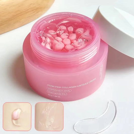 Crème Capsules PDRN Collagène Rose & Niacinamide – Hydratante, Éclat & Anti-Taches Style Coréen