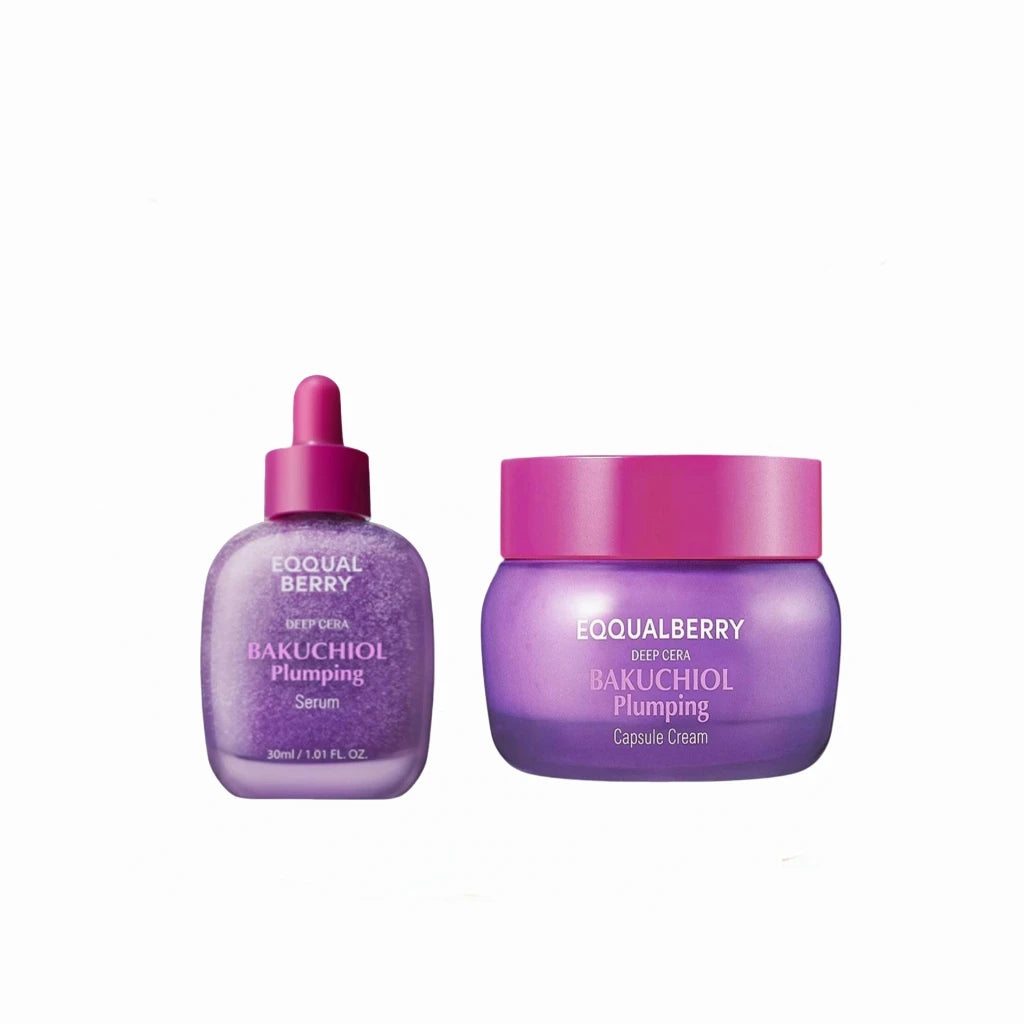 EQQUALBERRY Sérum Vitamine C & Crème Bakuchiol – Raffermissant, Anti-Pores, Peaux Sensibles