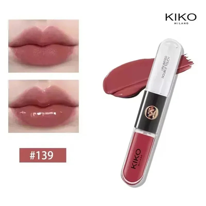 KIKO Milano – Rouge à Lèvres Double Tête & Gloss Miroir Transparent, Longue Tenue