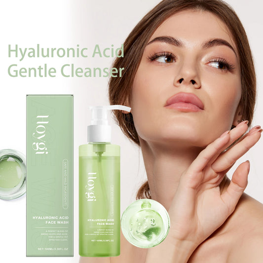 Gel Nettoyant Visage Acide Hyaluronique Hoygi 100ml – Nettoyage en Profondeur, Démaquillant & Hydratant | Peaux Sensibles