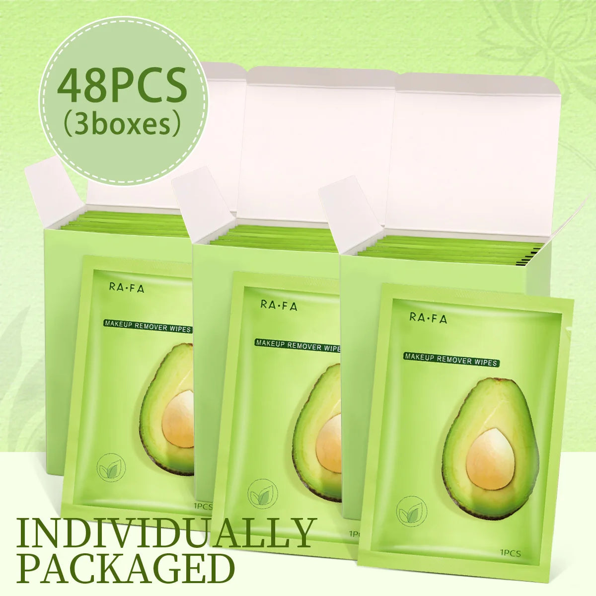 Lingettes Démaquillantes à l'Avocat – Démaquillage Doux & Nettoyage Profond | Lot de 1/2/3 boîtes
