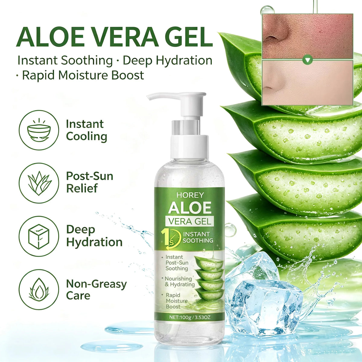 Gel Apaisant à l'Aloe Vera – Hydratation Visage & Corps 100g