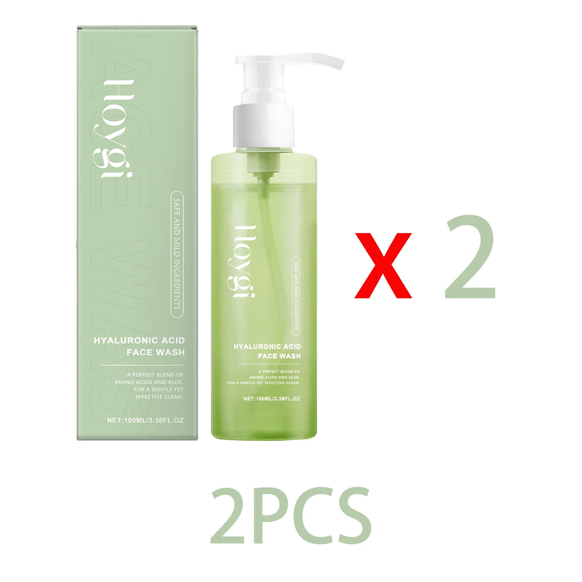 Gel Nettoyant Visage Acide Hyaluronique Hoygi 100ml – Nettoyage en Profondeur, Démaquillant & Hydratant | Peaux Sensibles