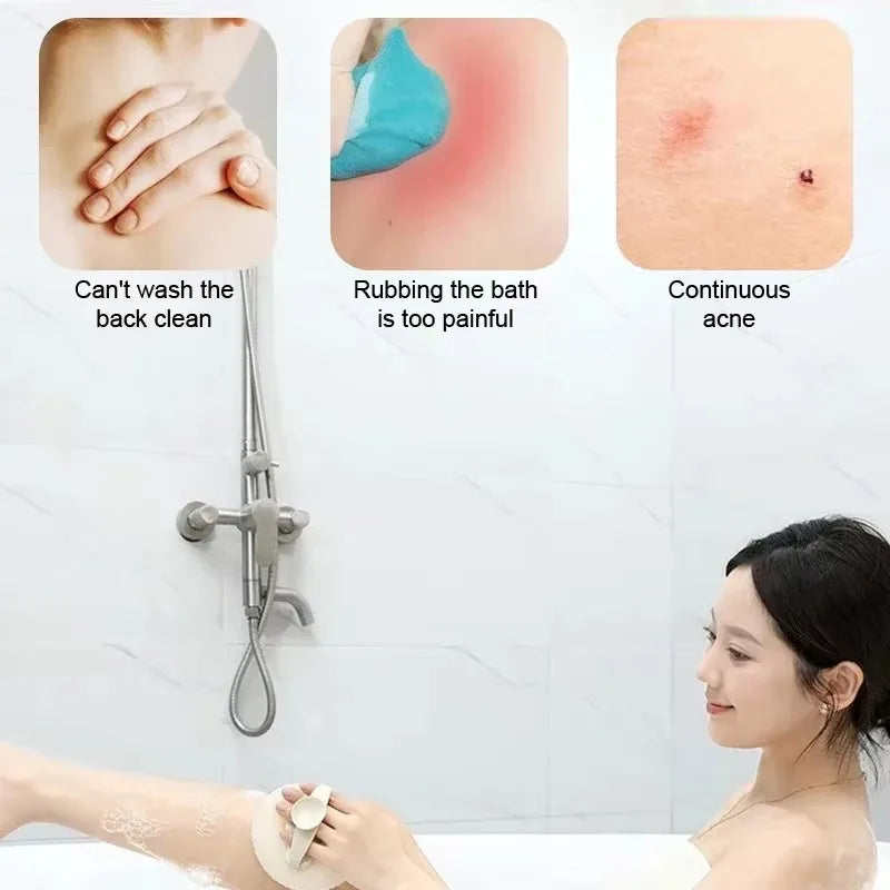 Éponge de bain circulaire pour massage – 4 pièces, filet moussant avec ventouse