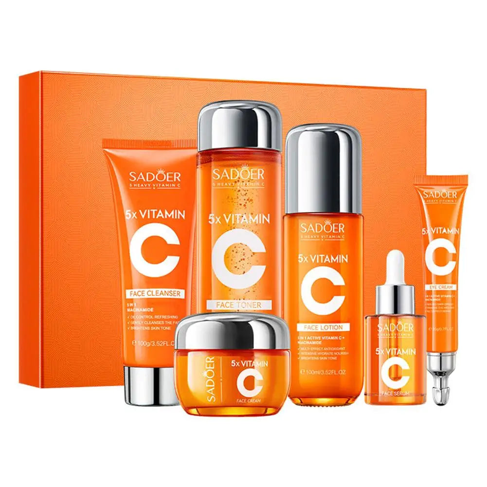 5-Piece Vitamin C Korean Skincare Gift Set – Hydration, Anti-Aging & Radiance