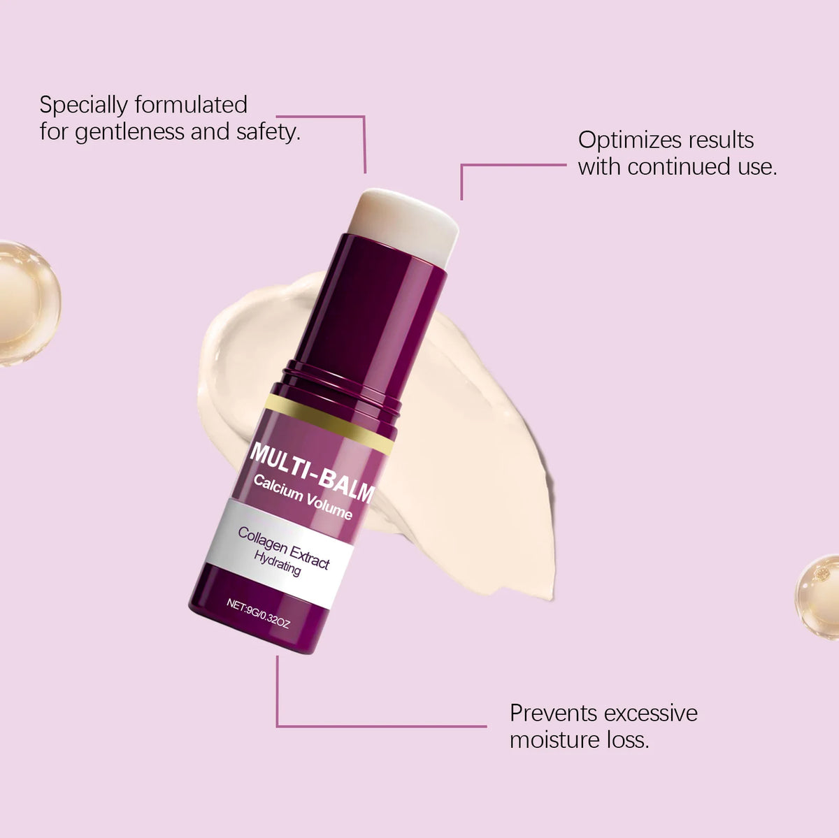 Stick Baume Multi-Usage Calcium & Collagène – Hydratant, Raffermissant & Base Maquillage