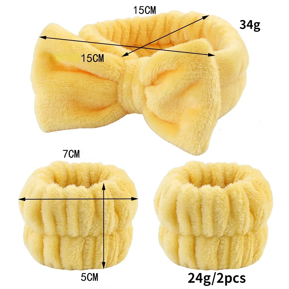 Bandeaux Spa & Poignets Absorbants – Set Beauté Coral Fleece