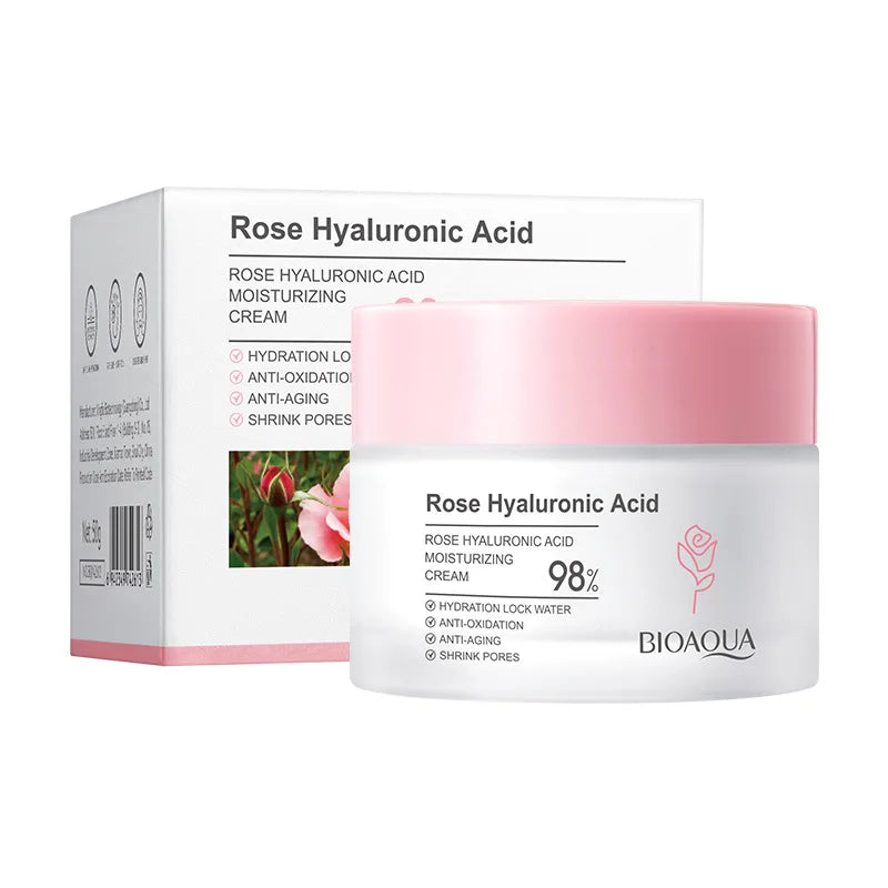 Rose Facial Care Set – Hyaluronic Essence, Eye Cream & Moisturizing Cream