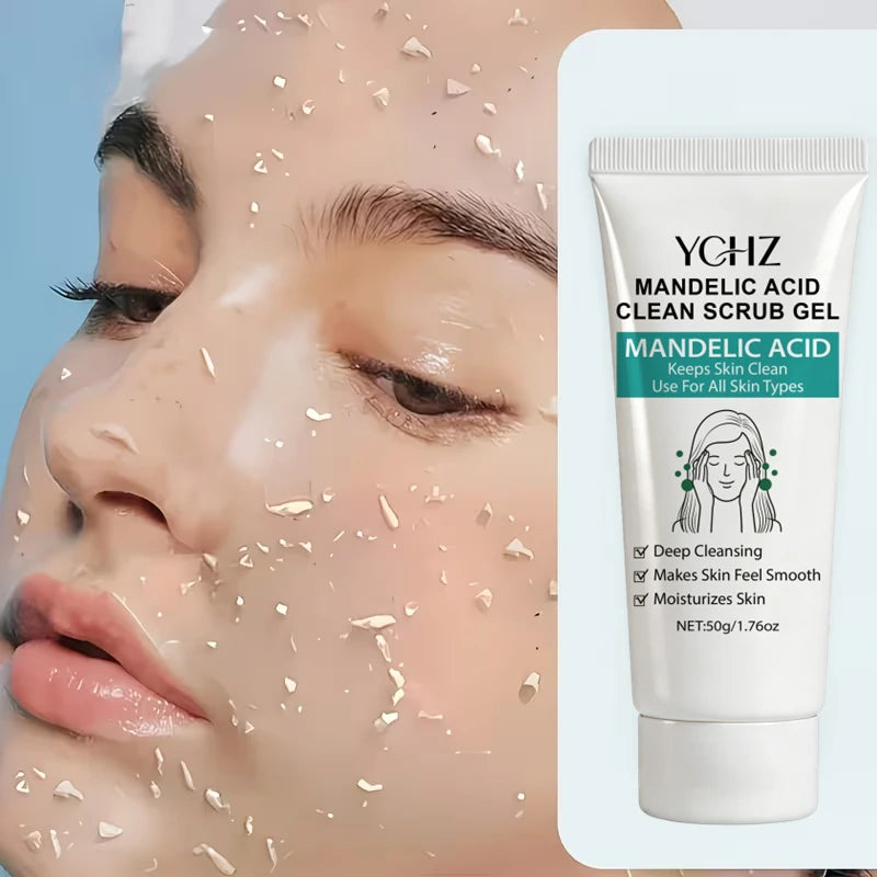 Gel Nettoyant à l'Acide Mandélique YCHZ 50g – Pores Désincrustés, Aloe Vera & Essence de Rose | Peau Lisse