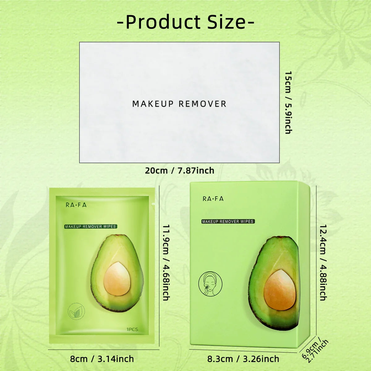 Lingettes Démaquillantes à l'Avocat – Démaquillage Doux & Nettoyage Profond | Lot de 1/2/3 boîtes