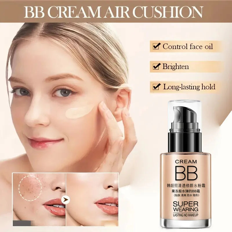 BB Cream Fond de Teint Hydratant – Couvrance Naturelle, Waterproof & Longue Tenue