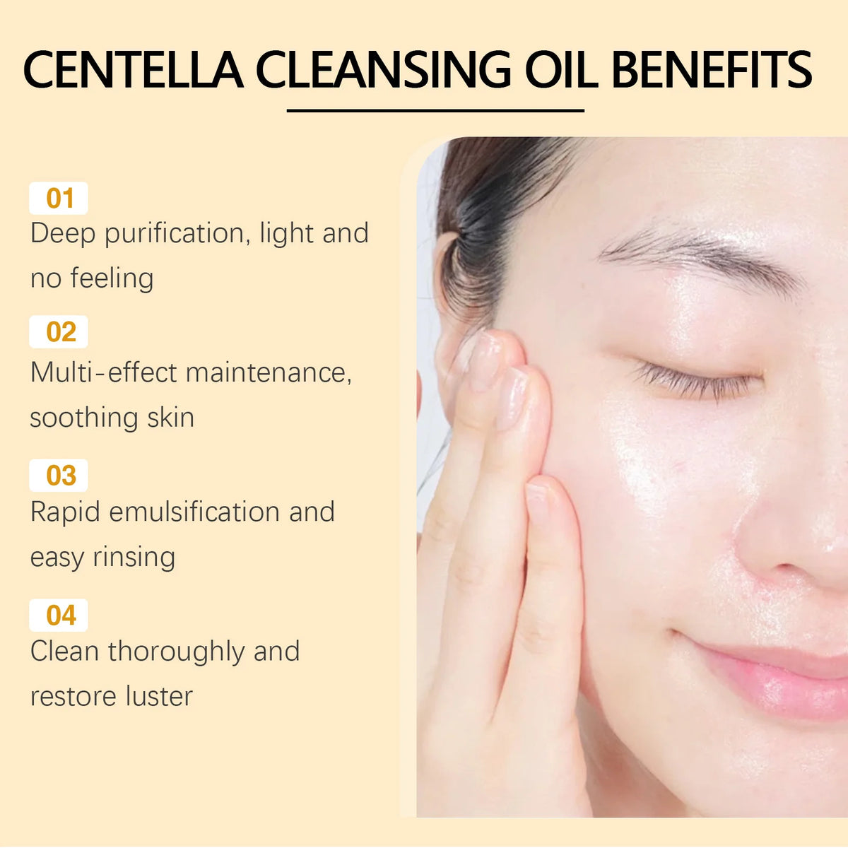 Huile Nettoyante Centella Asiatica EELHOE 3-en-1 – Visage, Yeux & Lèvres | Non-Comédogène | 100ml
