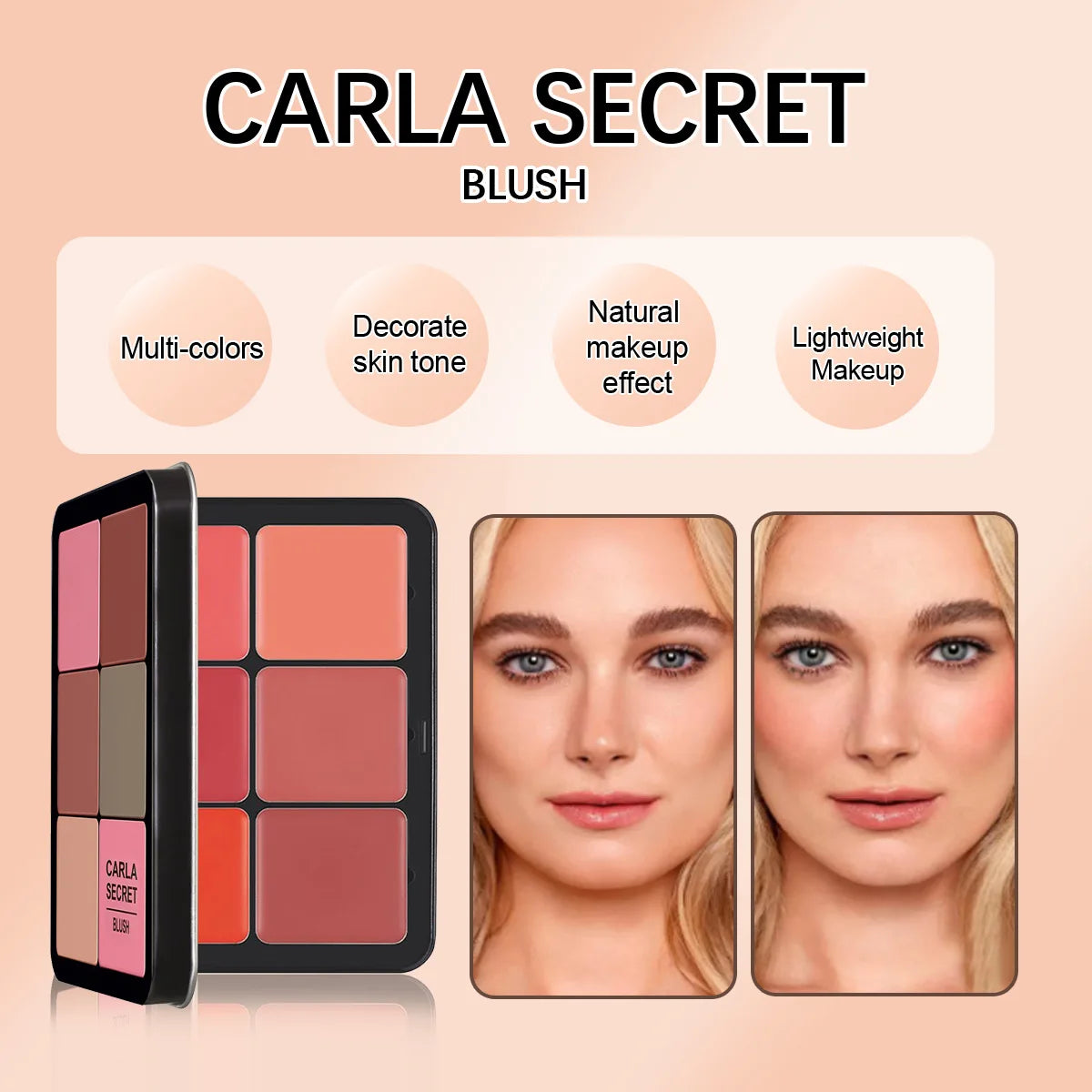 Palette Blush Matte 12 Teintes | Waterproof, Longue Tenue & Fini Naturel