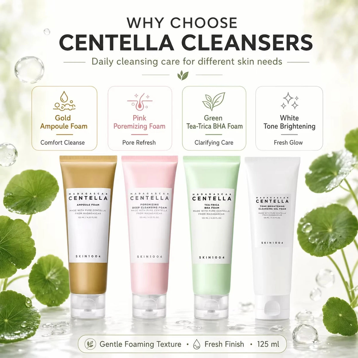 Mousse Nettoyante Centella Korean Poremizing – Gel Clarifiant & Hydratant | SKIN1004 | 125ml