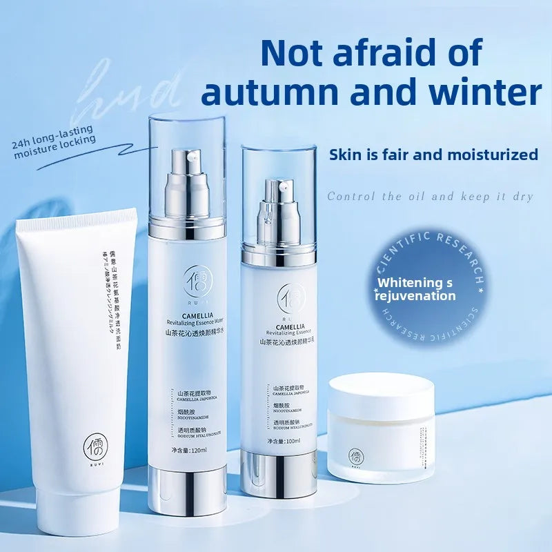 RUYI Coffret Soin Peau Sensible – Lotion Hydratante Camélia & Crème Matifiante Nourrissante & Apaisante