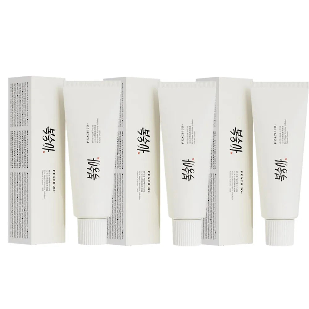Crème Primer Extrait de Riz SPF50+ 50g – Hydratante, Éclat & Couvrance Légère Style Coréen