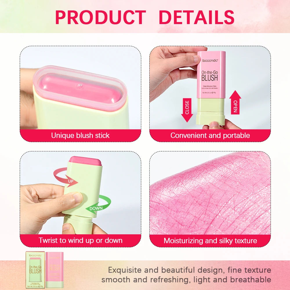 Blush Stick Crème Multi-Usage 19g — Joues, Lèvres & Yeux | Waterproof Longue Durée