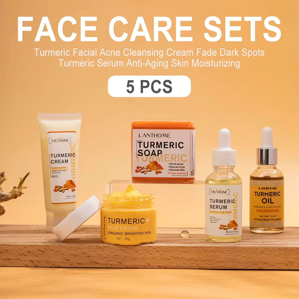Coffret Soin Visage au Curcuma 5 Pièces – Anti-Acné, Anti-Taches & Hydratation