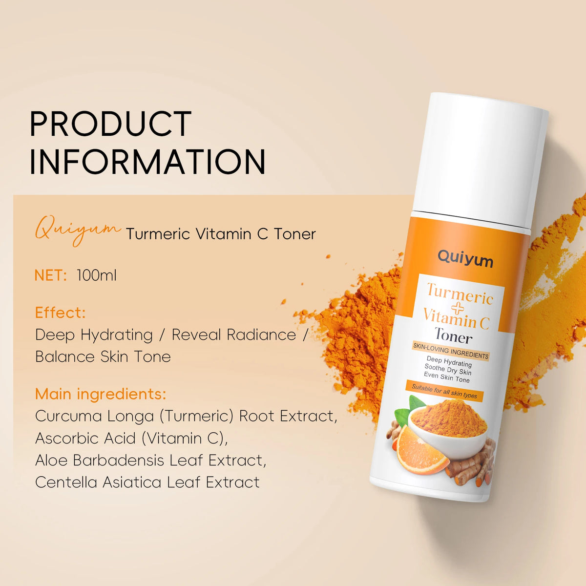 Coffret Soin Visage 13 Pièces QUIYUM | Curcuma & Vitamine C | Certifié CPNP + Trousse Offerte