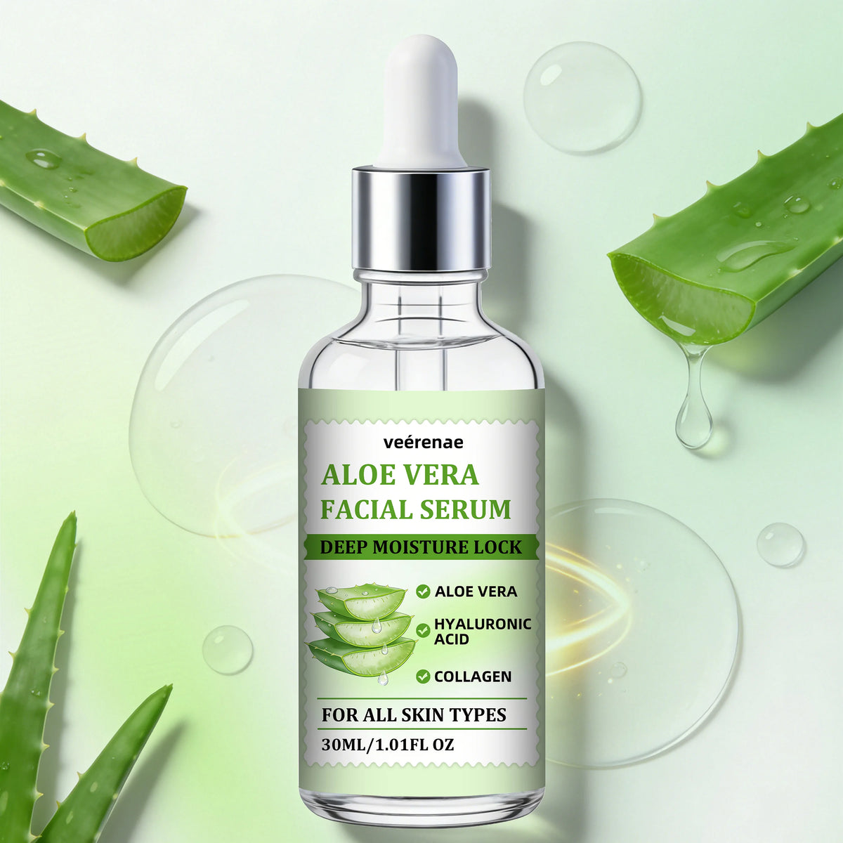 veérenae Aloe Vera Facial Serum – Hydrating & Soothing